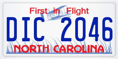 NC license plate DIC2046