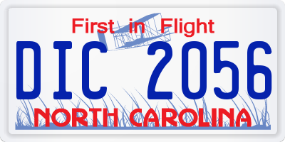 NC license plate DIC2056