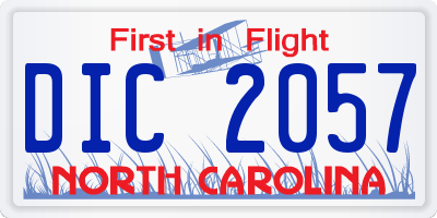 NC license plate DIC2057