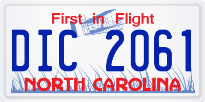 NC license plate DIC2061
