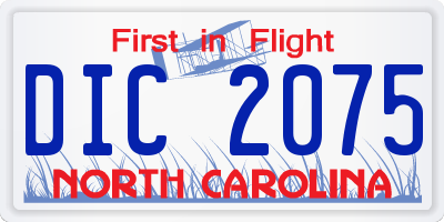 NC license plate DIC2075
