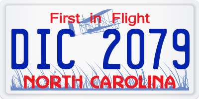NC license plate DIC2079