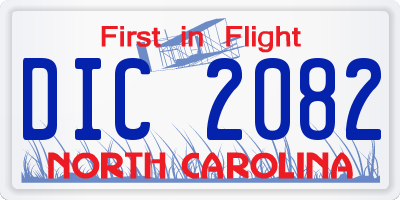 NC license plate DIC2082