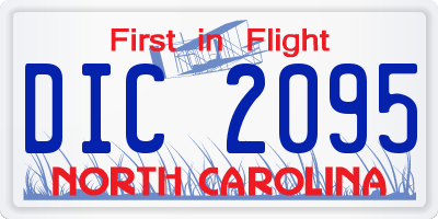 NC license plate DIC2095