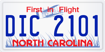 NC license plate DIC2101