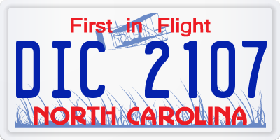 NC license plate DIC2107