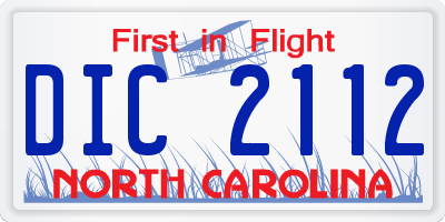 NC license plate DIC2112