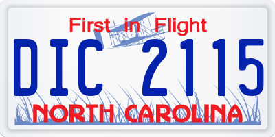 NC license plate DIC2115