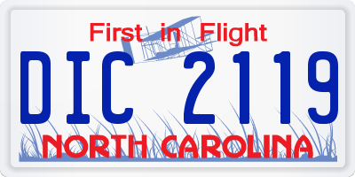 NC license plate DIC2119