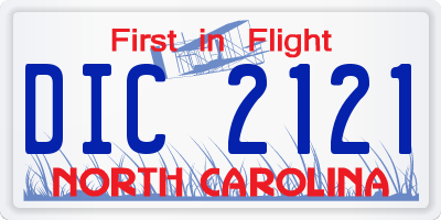 NC license plate DIC2121