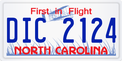 NC license plate DIC2124