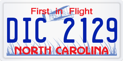 NC license plate DIC2129