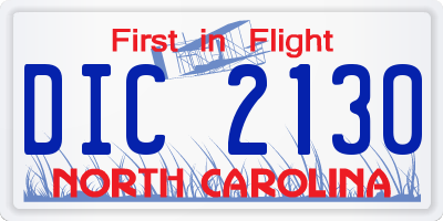 NC license plate DIC2130