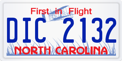 NC license plate DIC2132