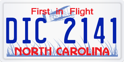 NC license plate DIC2141