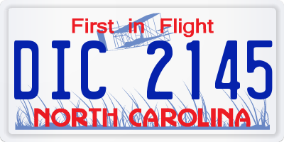 NC license plate DIC2145