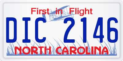 NC license plate DIC2146