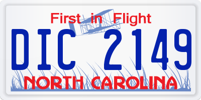 NC license plate DIC2149