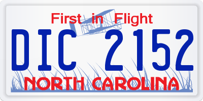 NC license plate DIC2152