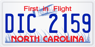 NC license plate DIC2159