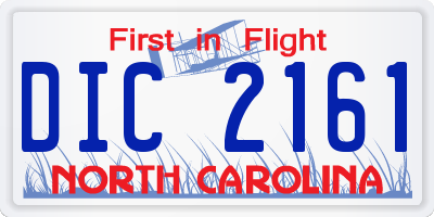 NC license plate DIC2161