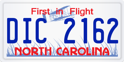 NC license plate DIC2162
