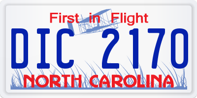 NC license plate DIC2170
