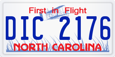 NC license plate DIC2176