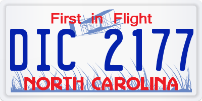 NC license plate DIC2177
