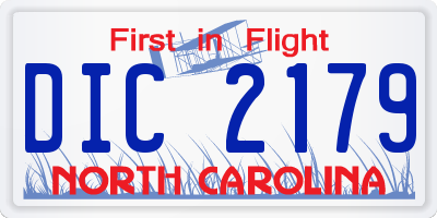 NC license plate DIC2179