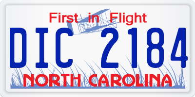 NC license plate DIC2184