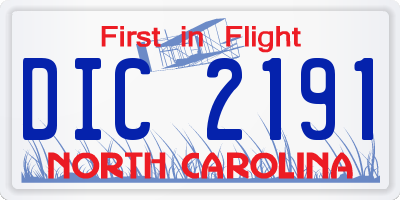 NC license plate DIC2191