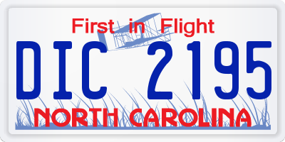 NC license plate DIC2195
