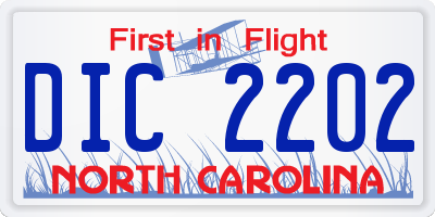 NC license plate DIC2202