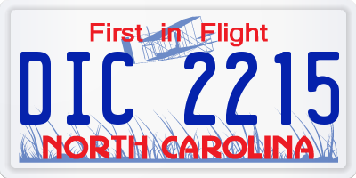 NC license plate DIC2215