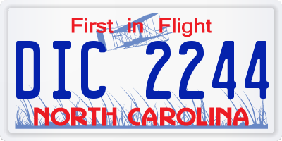 NC license plate DIC2244