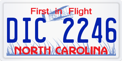 NC license plate DIC2246