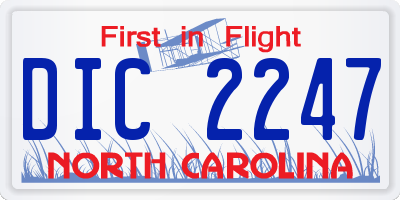 NC license plate DIC2247