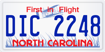 NC license plate DIC2248