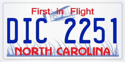 NC license plate DIC2251