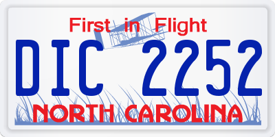 NC license plate DIC2252