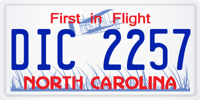 NC license plate DIC2257