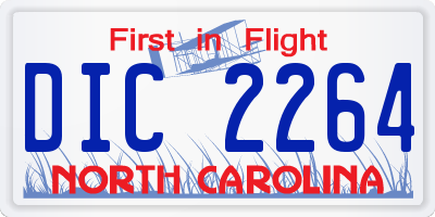 NC license plate DIC2264