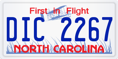 NC license plate DIC2267