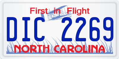 NC license plate DIC2269