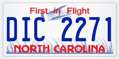 NC license plate DIC2271