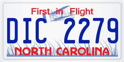 NC license plate DIC2279