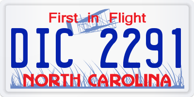 NC license plate DIC2291