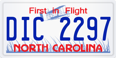 NC license plate DIC2297