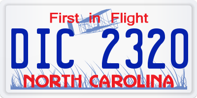 NC license plate DIC2320